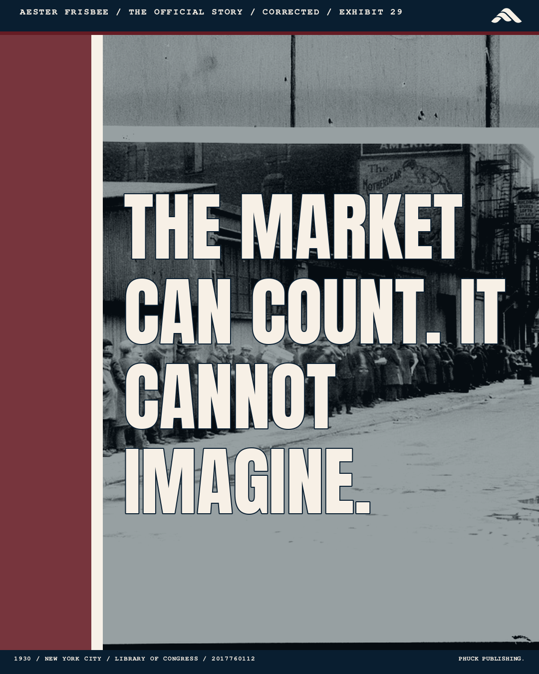 Aester August social post reading The market can count. It cannot imagine